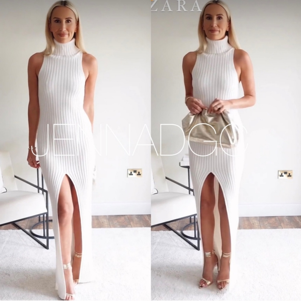 NWT Zara X Kaia Gerber ribbed turtleneck dress. Never worn